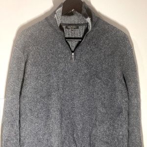 ‘Canali’ cashmere/wool blend mens soft collared sweater